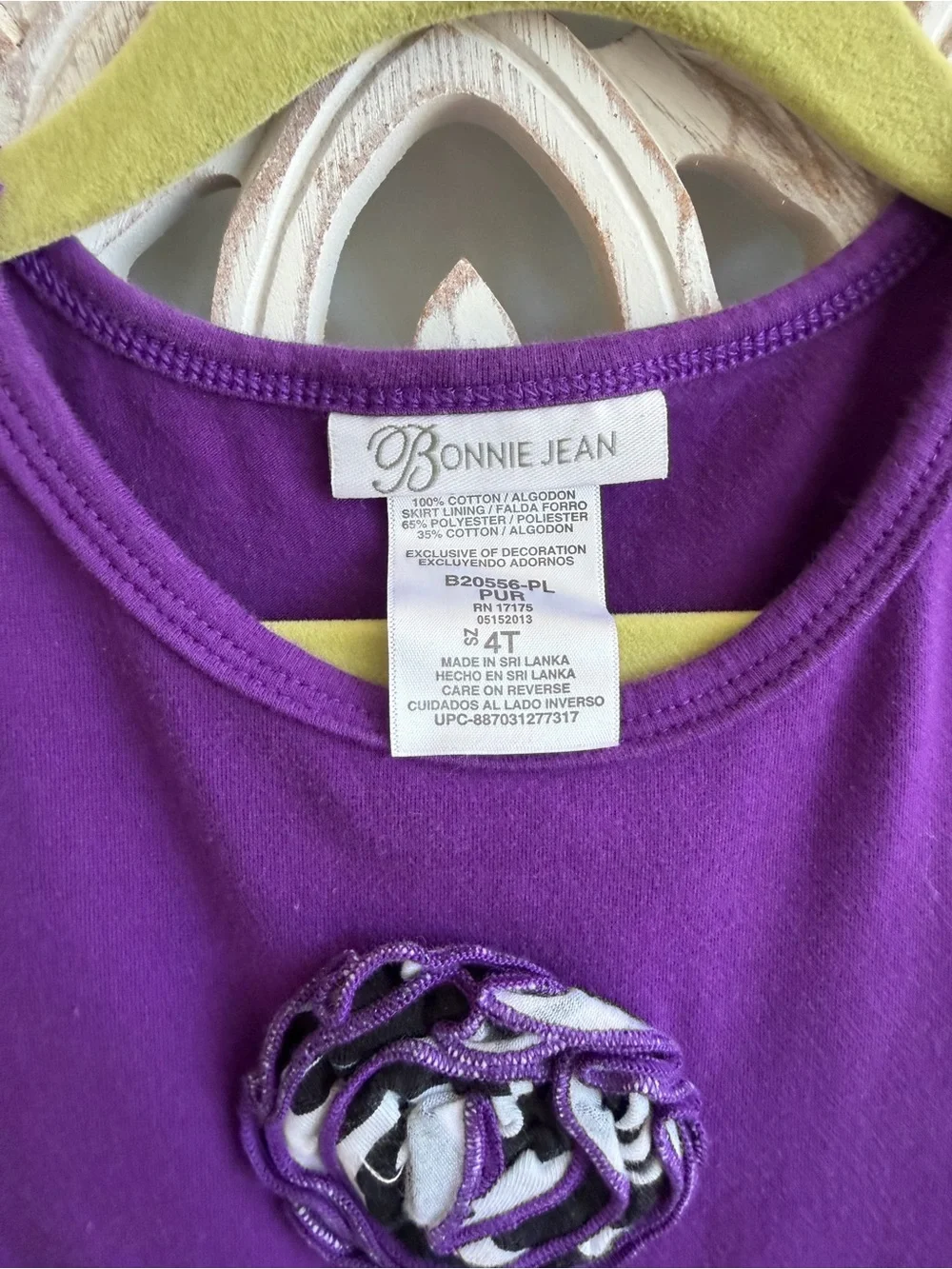 Bonnie Jean Girls Purple Zebra Dress & Leggings Set 4T
